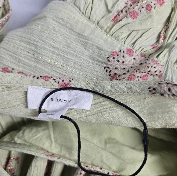 NEW A Loves A Floral V-Neck Ruffled Sleeve Tiered Maxi Dress XS - Picture 10 of 14